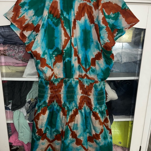 RAILS NWT SIZE XL TIE-DYE SHIBORI CINCH WAIST DRESS - Picture 10 of 10